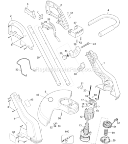 Page A Diagram and Parts List for GH500 Type 6 Black and Decker Trimmer